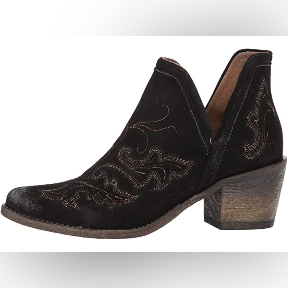 Circle G by Corral Shortie Burnished Leather Embroidered Ankle Bootie Sz 5.5 - Picture 5 of 12